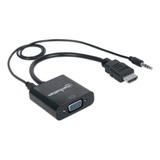 Convertidor Manhattan Hdmi Macho A Vga Hembra, Con Audio, Ne