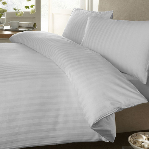 Combo Queen Duvet  Sateen Stripe +sábana Ajust + Plumon