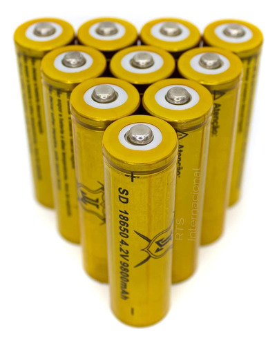 10 Piezas Bateria Li Ion Recargable 18650 4.2v 8800mah Pila 