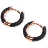 Aros Argollas Mujer Carmin Plata 925 Italiana Negro Rose