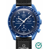 Reloj De Pulsera Omega X Swatch Nepturn Speedmaster Moonswatch, Color Azul, Bisel, Color De Fondo Azul