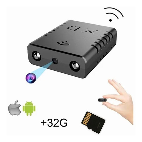Mini Wifi 1080p Hd Cámara Espía Con Visión Nocturna 32gb