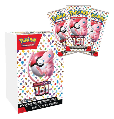 Display Pokémon 108 Cartas Coleção 151 Escarlate E Violeta