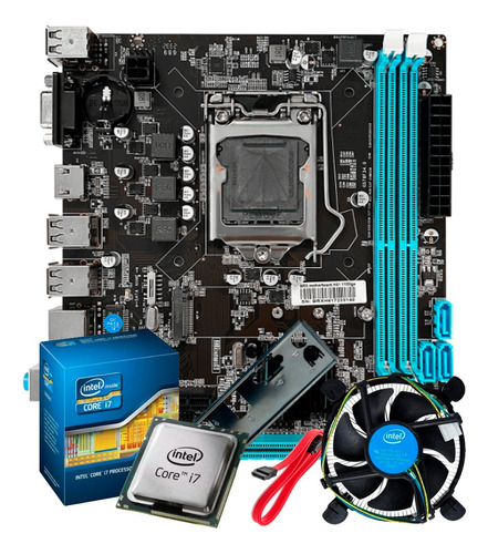 Kit Upgrade Intel I7 3.1 + Placa Mãe Intel H61 C/ Cooler 