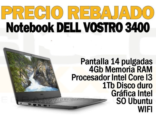 Notebook Dell Vostro 3400 I3-1115g4 4gb 1tb  Uhd 14 