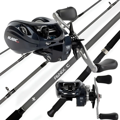 Kit Pesca Profissional 20kg Carretilha Blade Tamba + Vara