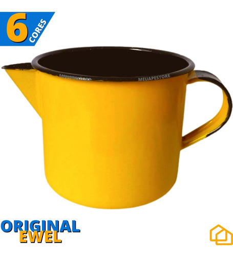 Caneca Leiteira Com Bico Indução 1l Esmaltada Ewel Original