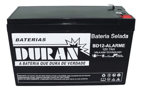 Bateria Central Alarme 12v Xb 12al 7ah 12v Tipo Intelbras