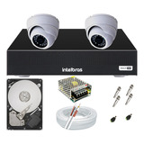 Kit Cftv 2 Câmeras Segurança Dome Ir Dvr Mhdx 1104 Intelbras