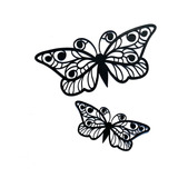 Set Dos Mariposas Caladas En Chapa De Hierro Pintado Negro