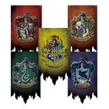 Banderines Harry Potter 4 Casas + Hogwarts Envío Gratis