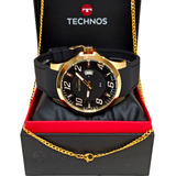 Relógio Technos Masculino Dourado Pulseira De Silicone