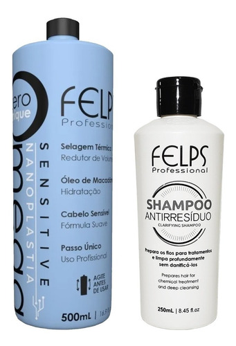 Kit Omega Zero 500ml + Shampoo Antirresiduo 250ml - Felps