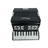 Acordeon Parquer 8 Bajos 22 Teclas Negro Correa Funda