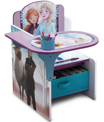 Escritorio Pupitre De Madera Infantil Anna Y Elsa Frozen 2