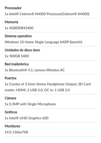 Portátil Lenovo Ideapad S145