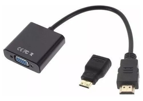 Cable Conversor Mini Hdmi A Vga + Cable Audio Mini Plug 3,5