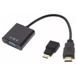 Cable Conversor Mini Hdmi A Vga + Cable Audio Mini Plug 3,5