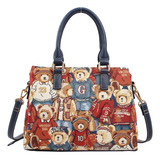 Bolso Boston Con Estampado De Tapiz Van Gogh Bear V117