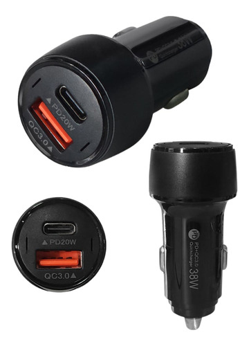 Adaptador Carro/auto Pluging Cargador Para Celular Tipo C/us