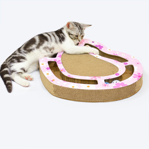 Rascador De Carton Corrugado Para Gatos + Catnip 44x21cm Ola
