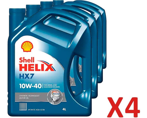 Aceite Shell Helix Hx7 10w40 Semisintetico Caja Cerrada 4uni