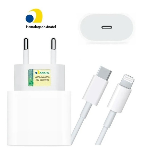 Carregador Turbo 20w Usb-c Para iPhone XR X 11 12 13 Pro Max