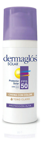 Protector Solar  Dermaglós  Fps 50 Con Color Tono Claro 50fps  En Crema