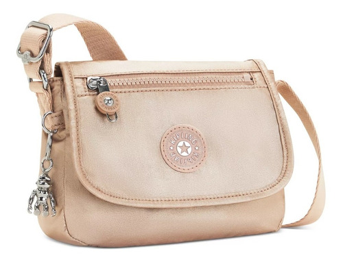 Kipling Bolso Tamaño Mini Modelo Sabian 100% Original Color Gold Charm Metallic