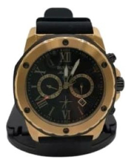 Reloj Para Hombre Bulova Marine Star Negro Con Dorado