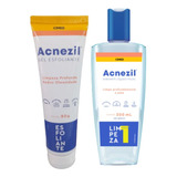 Kit Facial Acnezil Gel Esfoliante 80g + Sabonete Liq 200ml