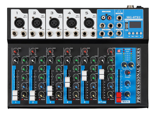 Mezclador De Audio Profesional De Consola De Mezcla De Siete