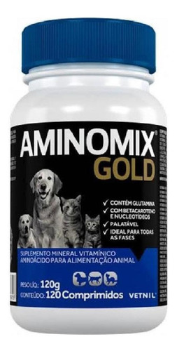 Aminomix Gold 120 Comprimidos - Vetnil