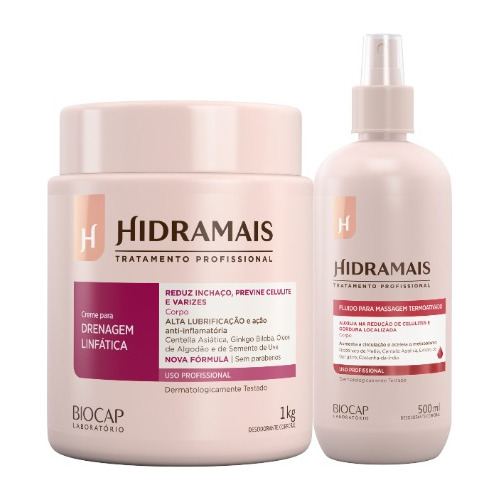 Kit Hidramais Drenagem Linfatica 1kg + Fluido Termo 500ml