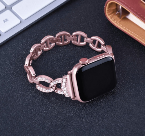 Pulseira De Strass Com Brilho Feminina Para Apple Watch