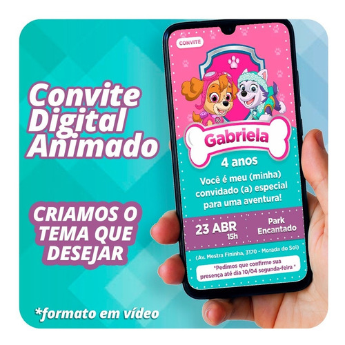 Convite Virtual Animado Para Whatsapp Personalizado