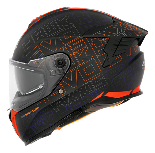 Capacete Masculino Axxis Hawk Sv Cubik Laranja Fosco Moto