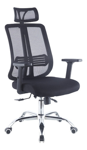 Silla Ergonomica Begônia Grande Mesh Ejecutiva De Oficina Color Negro