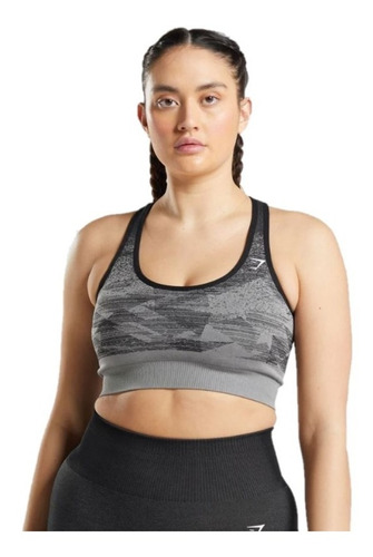 Gymshark Adapt Ombre Seamless Sports Bra - Black/black Marl