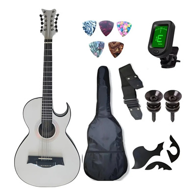 Bajo Quinto Blanco Cedro Electroacústico Con Resaque - Diestro - Blanco - Barnizado - 10 | Meses sin interés