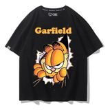 Camiseta De Manga Corta Con Estampado Digital Garfield Cute