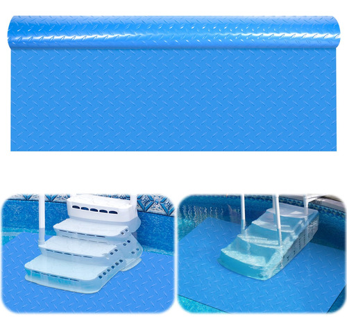 Tapete Protector De Escalera De Piscina De 0.098 Pulgadas De