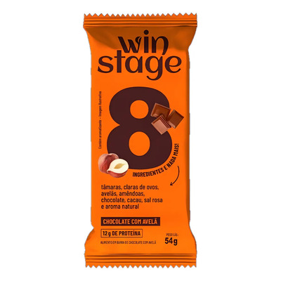 Barra De Proteína Chocolate Com Avelã S\u002Façúcar Winstage 54g | MercadoLivre