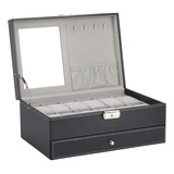 Caja Organizadora De Joyas, Reloj, 12 Ranuras, Doble Capa, P