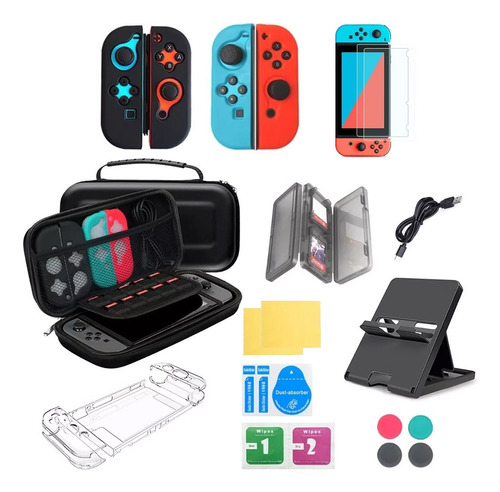 Kit De 25 Accesorios Funda Para Nintendo Switch Estuche