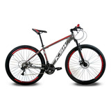 Bicicleta Aro 29 Ksw Xlt 100 - 27 Vel. Alivio 7.0 Cor Grafite/vermelho Tamanho Do Quadro 19