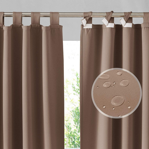 Ryb Home Cortinas De Patio Para Exteriores, 2 Paneles, Parte