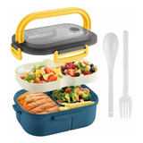 Tupper Térmico Lunch Box 2 Niveles 1200ml Cubiertos Incluido