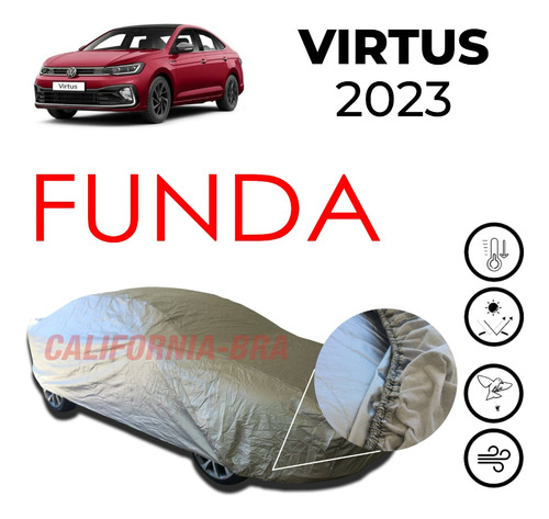 Funda Cubierta Lona Cubre Para Volkswagen Virtus 2023