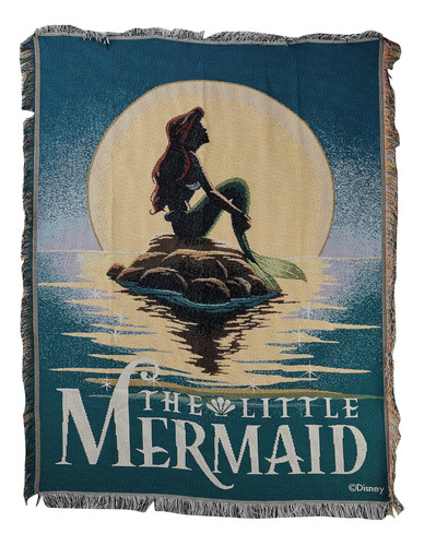 Disneys The Little Mermaid, Manta De Tapiz Tejida Con Póster